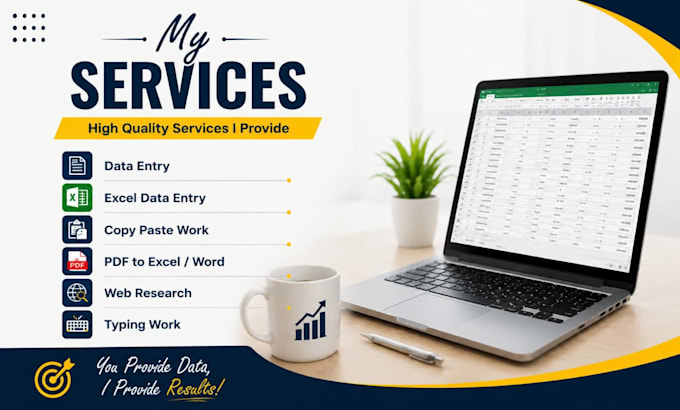 do accurate data entry, excel, copy paste and web research