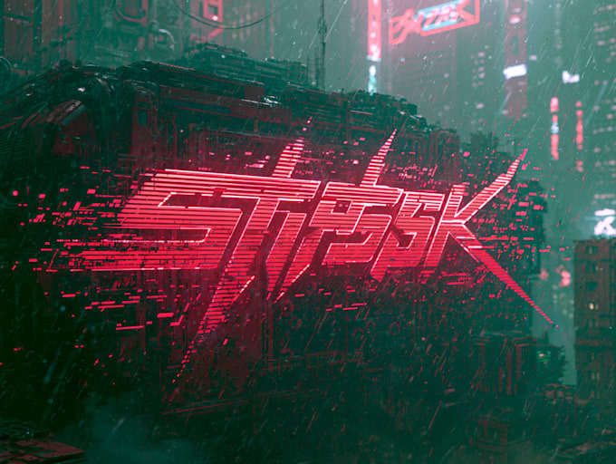 do an excellent futuristic cyberpunk logo or typography