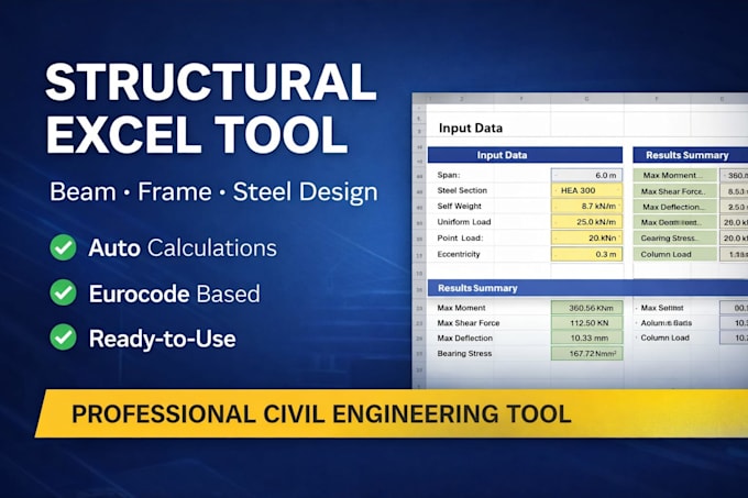 create professional structural engineering excel calculation spreadsheets