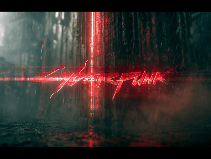 do a cool typography logo cyberpunk or mecha futuristic