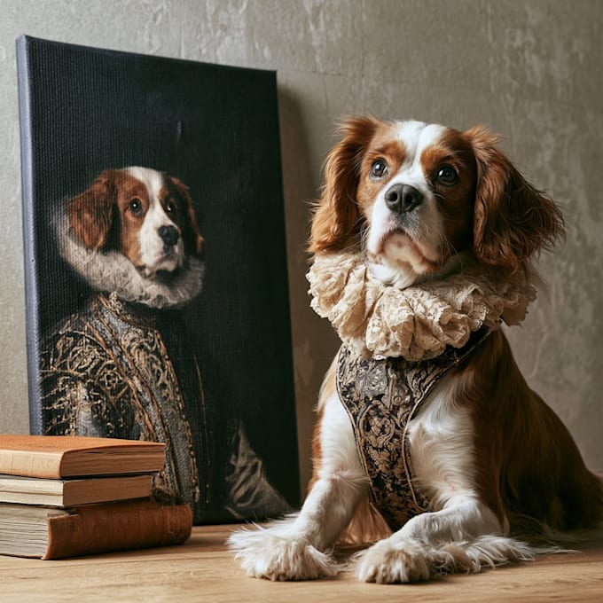 create a custom memorial pet portrait from photo