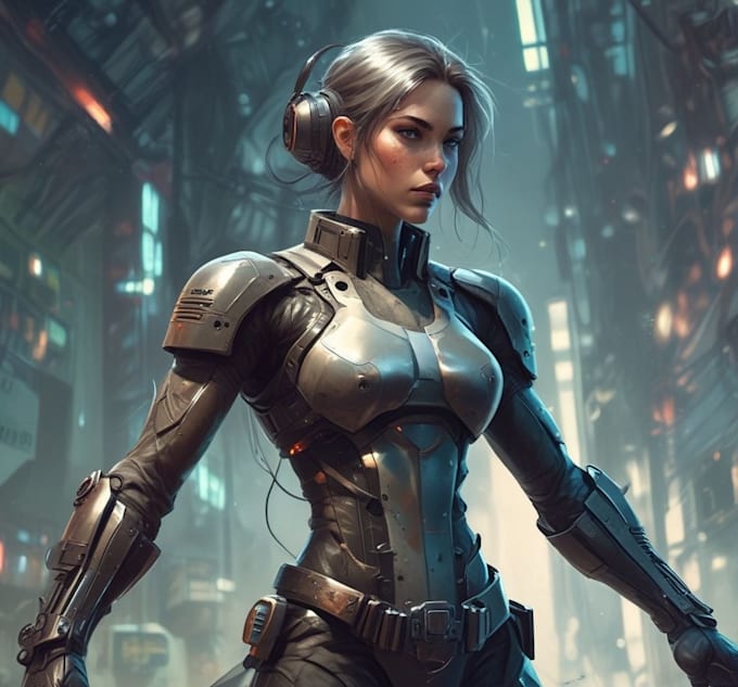 sci fi character illustration or sci fi character
