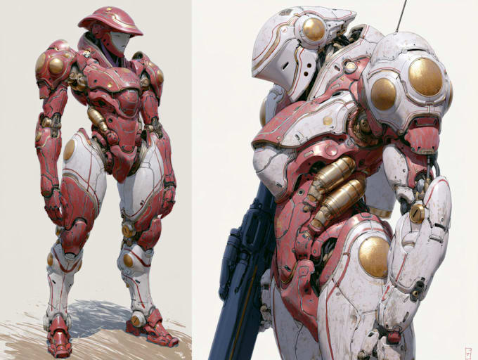 do high quality futuristic mecha designs