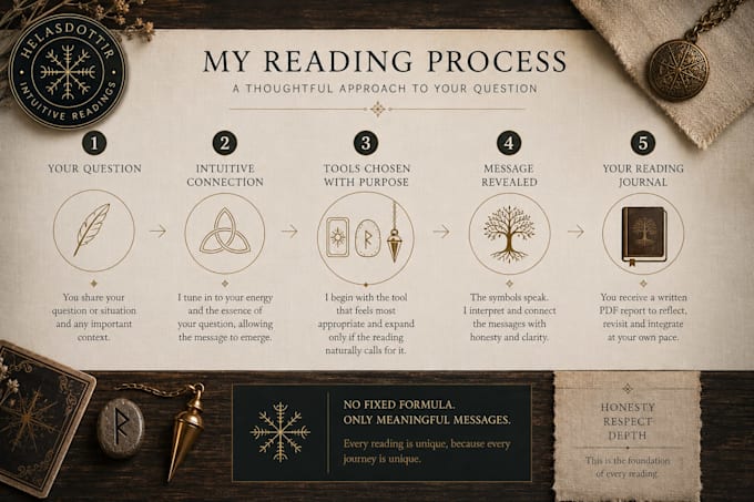 provide an in depth tarot, rune and pendulum reading