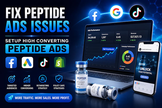 fix peptide ads issues setup compliant peptide facebook ads google ads tiktok