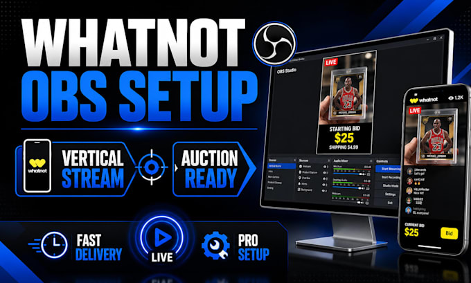 set up a professional whatnot vertical stream with obs studio