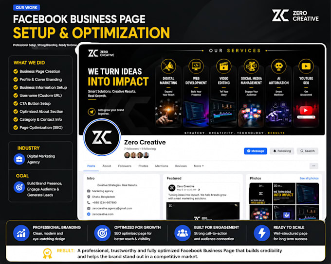 do professional facebook business page setup and optimization