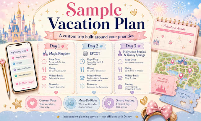 create a personalized walt disney world vacation itinerary