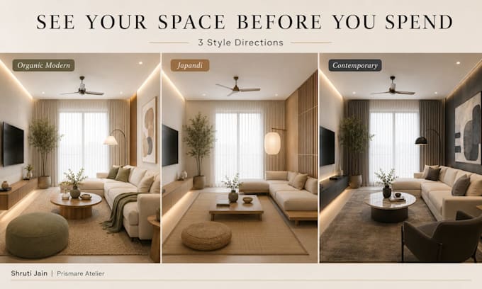 transform your room photo into a realistic interior design concept