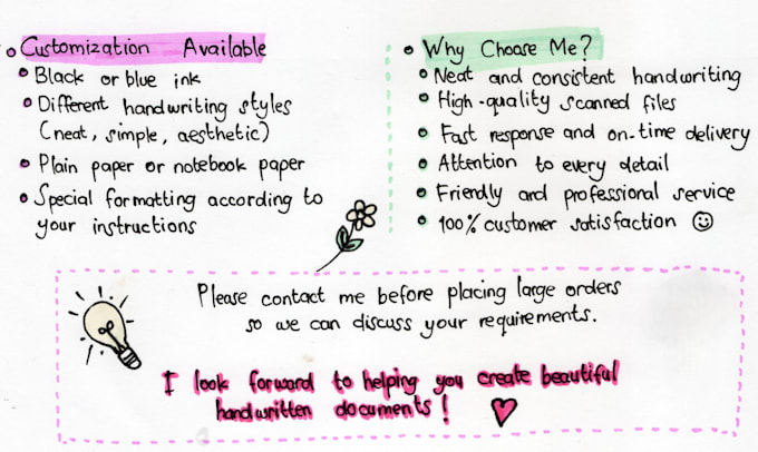 handwrite notes and letters