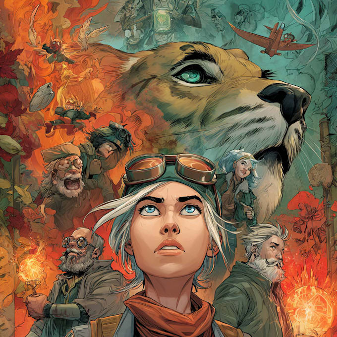 draw a cover art or comic cover art