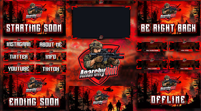 design an animated stream overlay for kick, twitch, youtube thumbnail