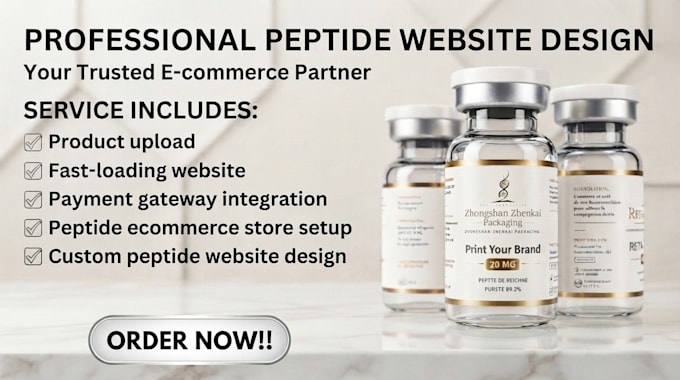 design a professional peptide website and peptide ecommerce store
