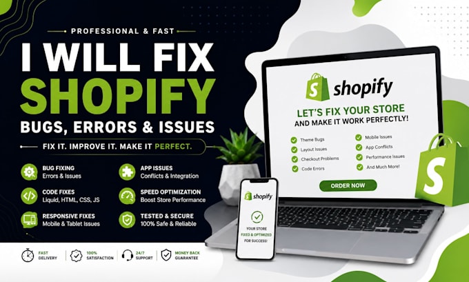 fix shopify store bugs, errors, and issues professionally