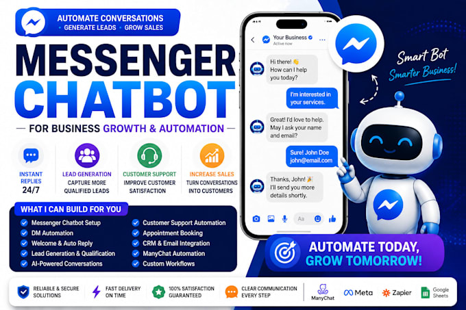 build manychat messenger chatbot for lead generation and dm automation