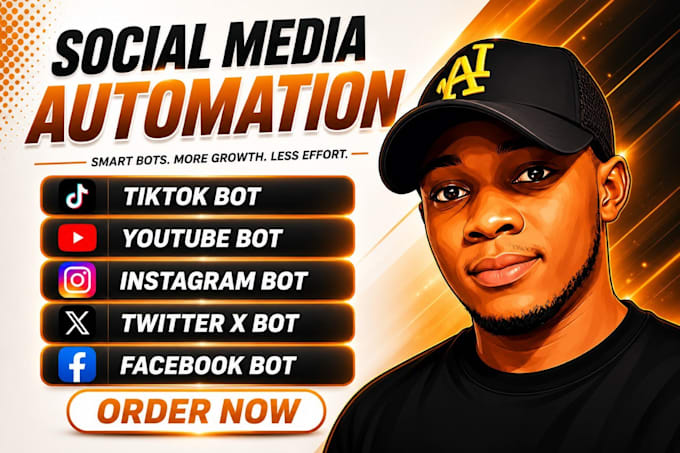 develop social media bot, instagram bot, tiktok bot, youtube bot, twitter x bot