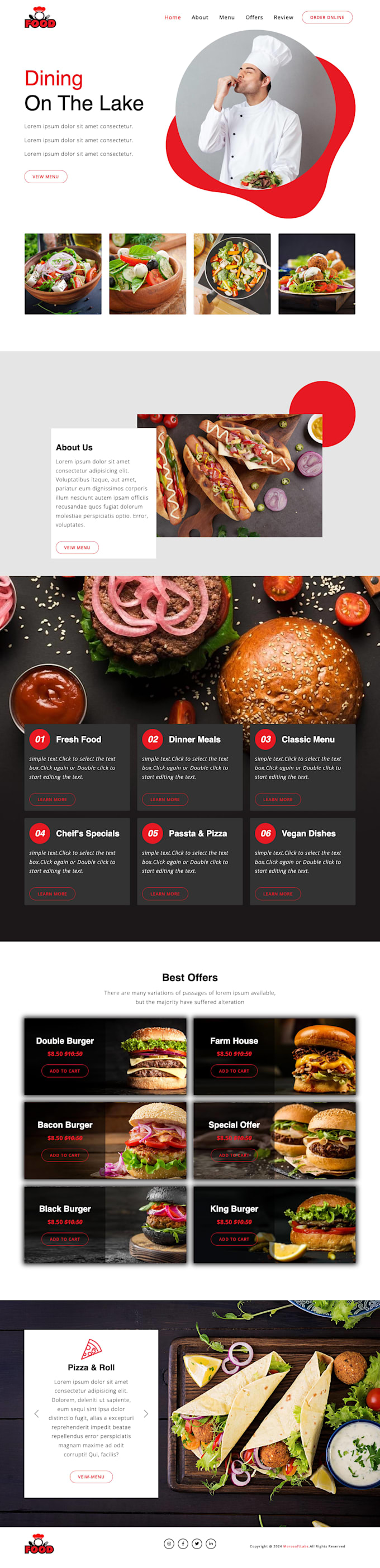 create a restaurant, bakery, or cafe website with online ordering