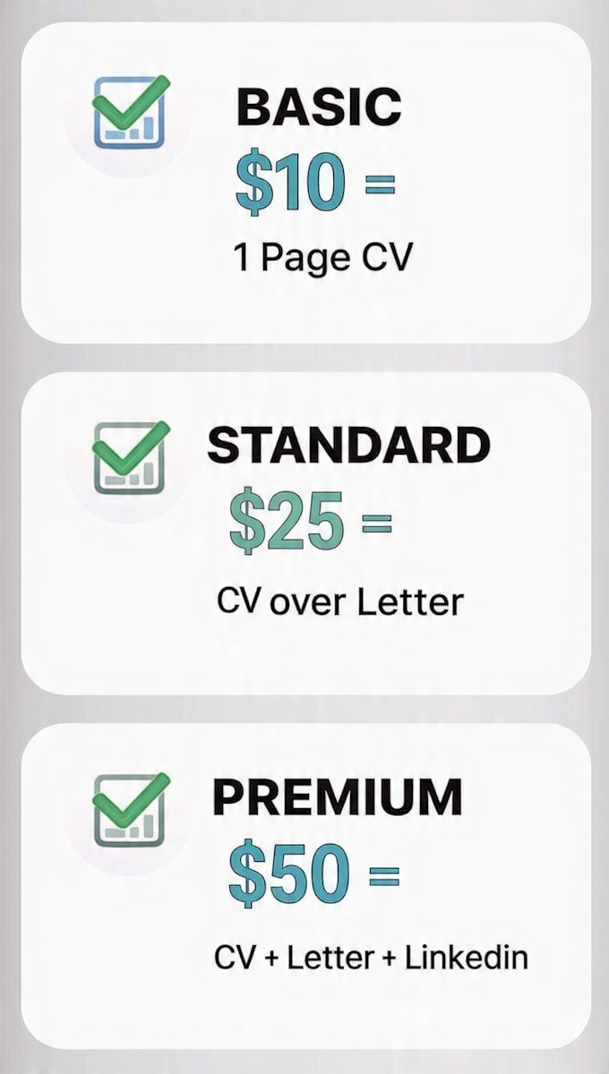 do professional CV, resume and cover letter design
