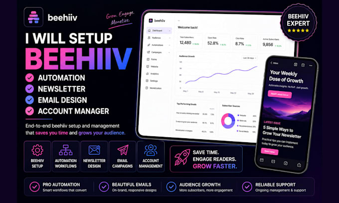 setup beehiiv automation beehiiv newsletter email design beehiiv account manager