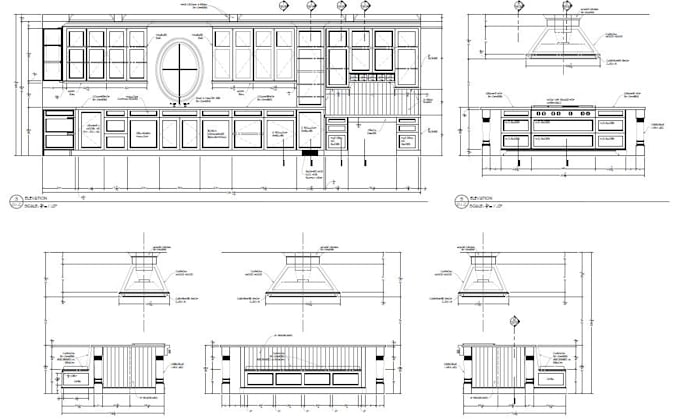 kitchen architectural drawing into kcd, 2020 design file for manufacturing