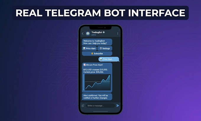 build a custom telegram bot with python for automation, alerts and trading