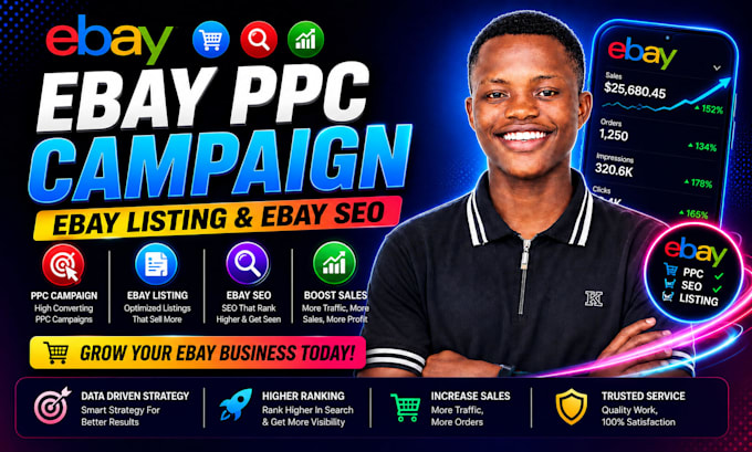 setup optimized ebay PPC ads campaign, setup manage ebay sponsored ads, ebay SEO