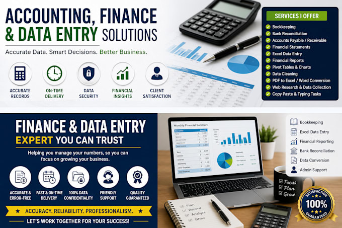 do all accounts and finance tasks and also data entry works