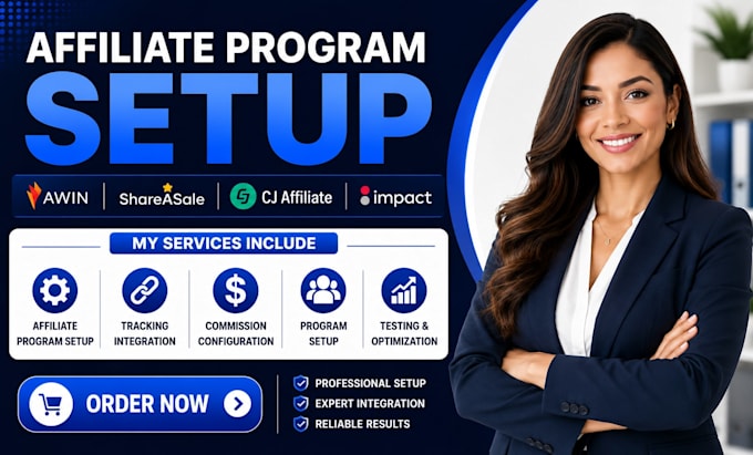 set up awin, shareasale, cj affiliate and impact affiliate program