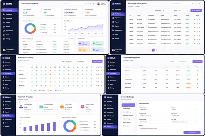 build angular admin dashboard, hrms and payroll management system