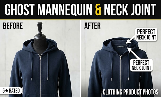 do expert ghost mannequin and apparel photo editing