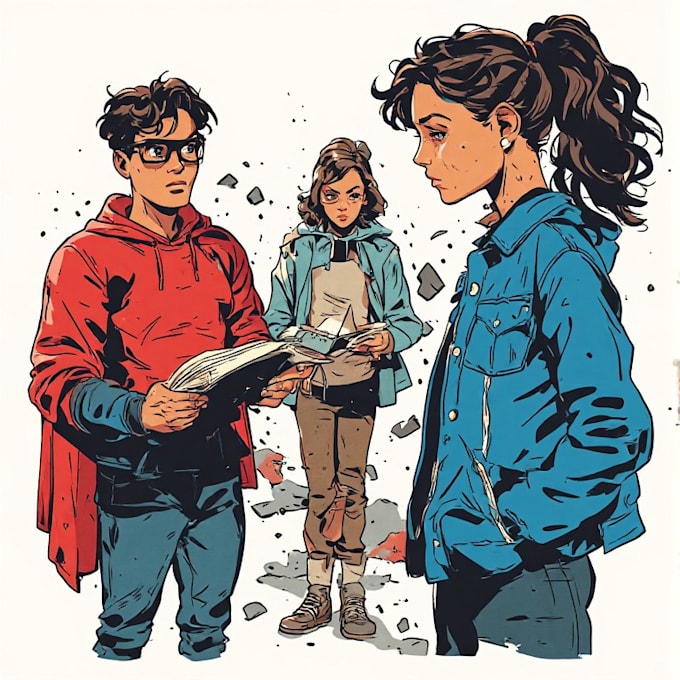 create ai comic book, illustrations any style