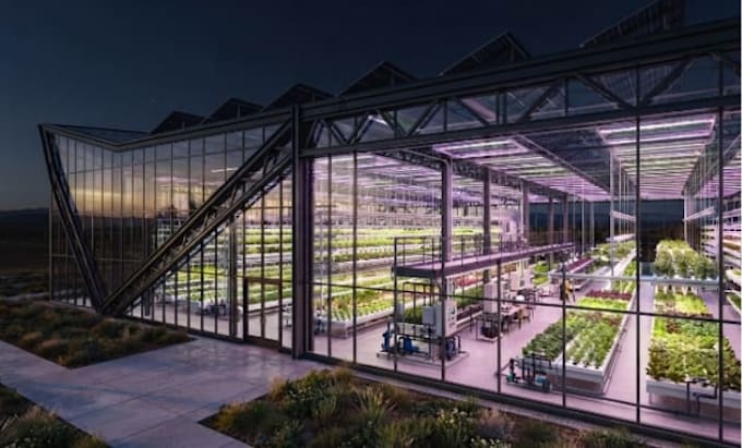 do 3d solar powered greenhouse with irrigation, and lighting solutions