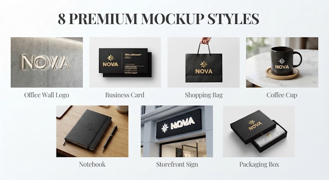 create premium 3d logo mockups and brand identity presentations