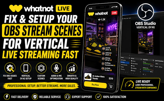 fix and setup your whatnot obs stream scenes for vertical