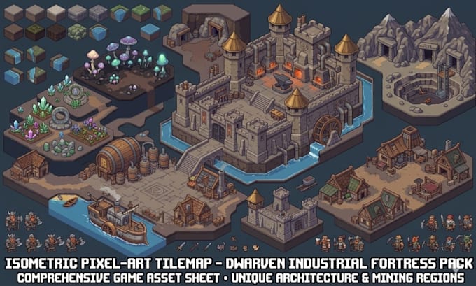 design isometic pixel tileset pixel tilemap rpg pixel game background game asset