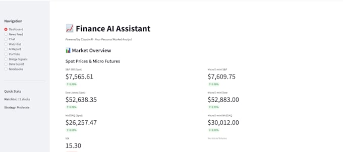 build an ai research, reporting, or data dashboard system