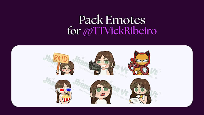 draw cute emotes for twitch, youtube, discord, and vtubers