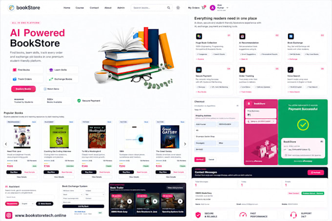 build a modern mern stack bookstore website with online ordering