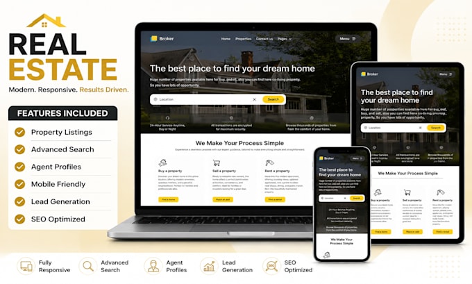 design a professional property listing and realtor website on wordpress