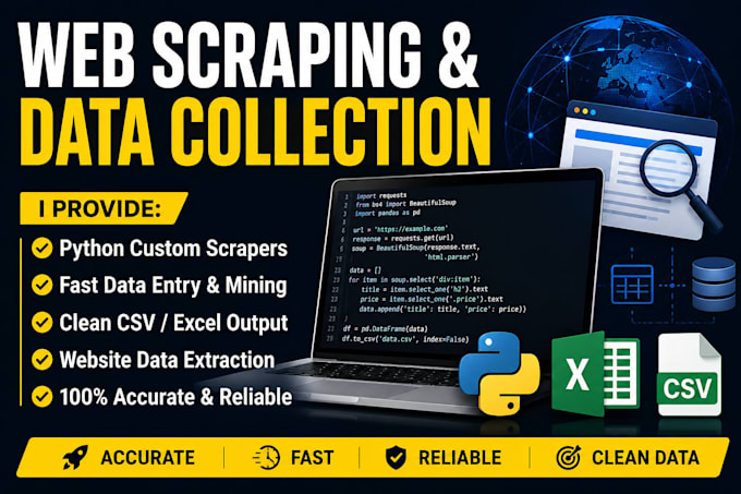 write a custom python web scraper for data extraction