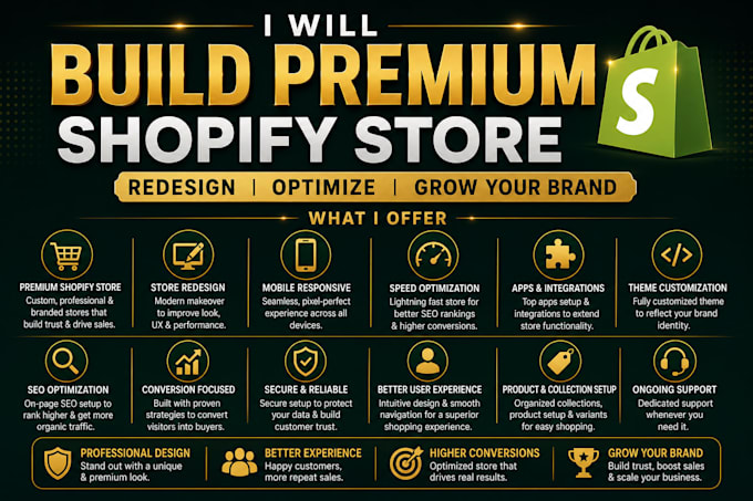 built premium shopify store, redesign shopify store, brands