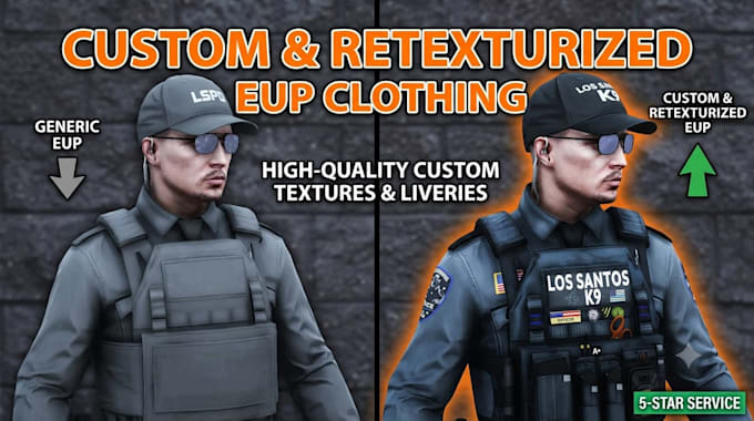 create custom and retexturize eup clothing for your fivem
