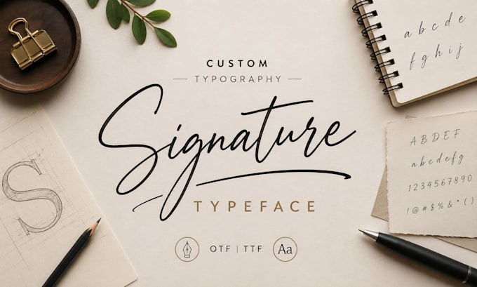 create custom font typography signature typeface for otf ttf font design fonts