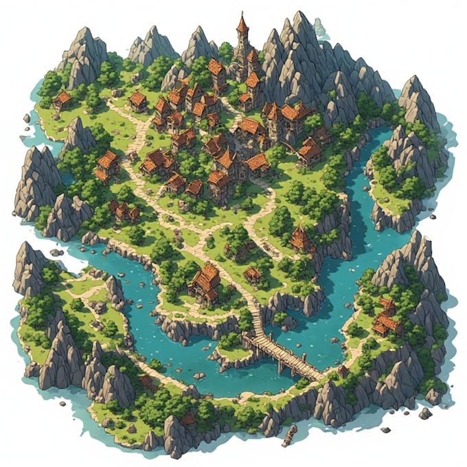 high quality professional fantasy map for dnd campaign