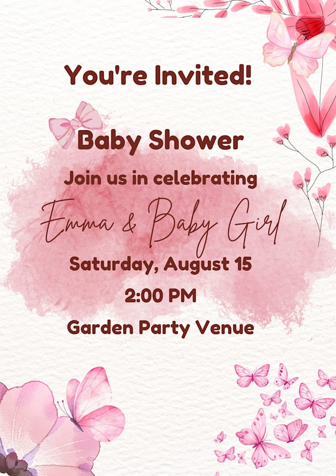 design editable canva baby shower invitation