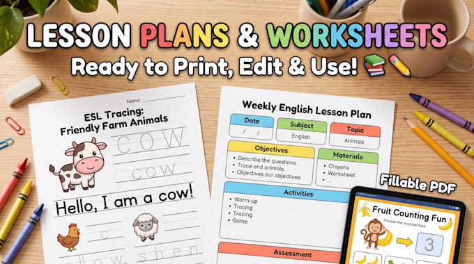 do lesson plan worksheet design for teacher esl kindergarten preschool printable