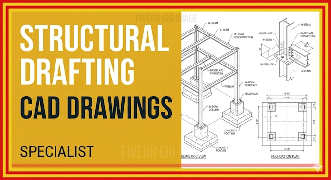 draft structural framing and foundation plans in cad