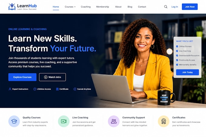 do wix tutoring online course website coaching membership subscription website