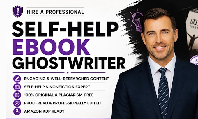 ghostwrite your self help ebook, nonfiction book, and amazon KDP ebook