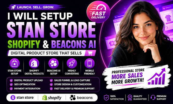 setup stan store, beacons ai and shopify digital product store